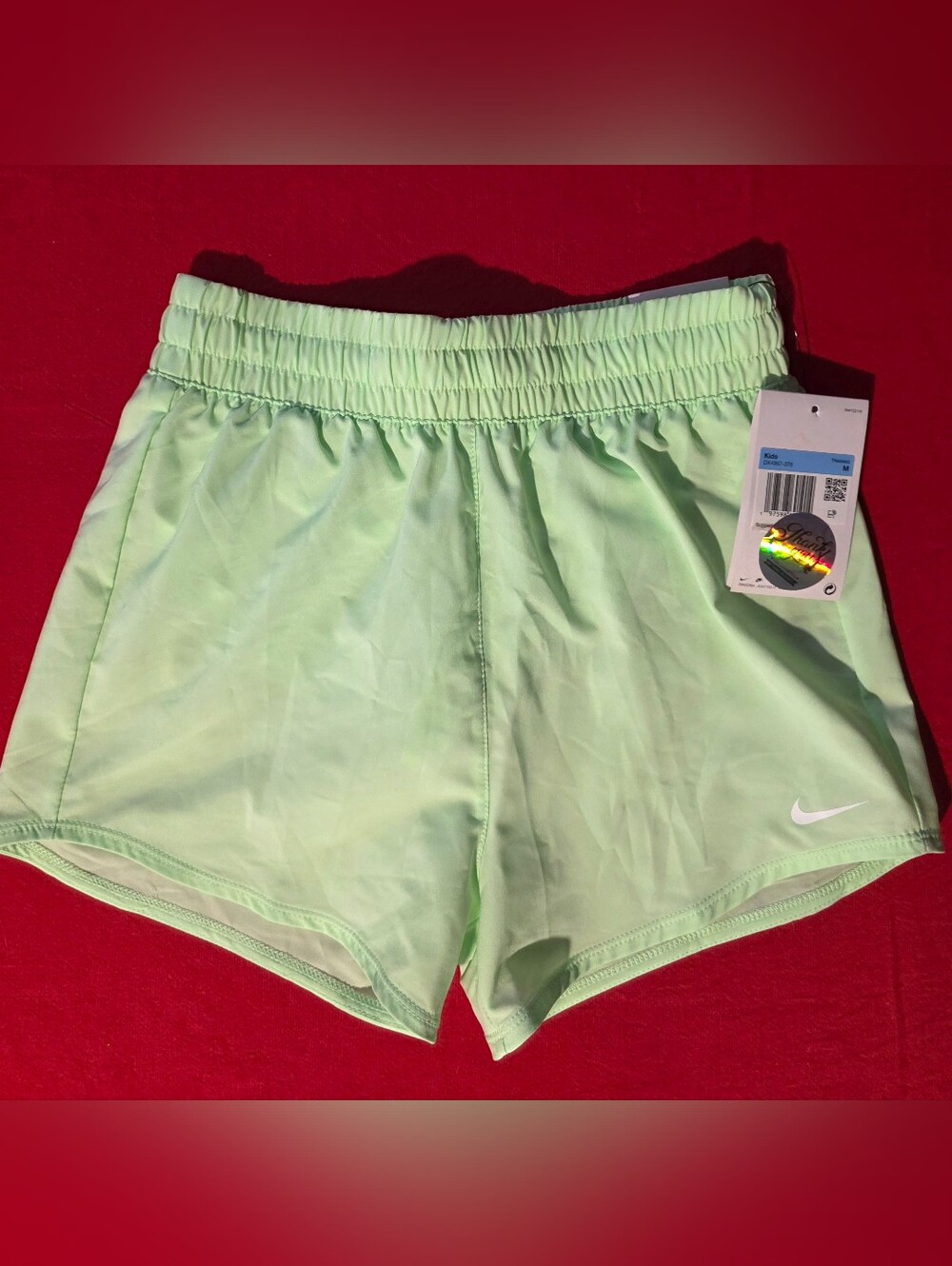 Nike Mint Green Girls' Athletic Shorts with Swoosh